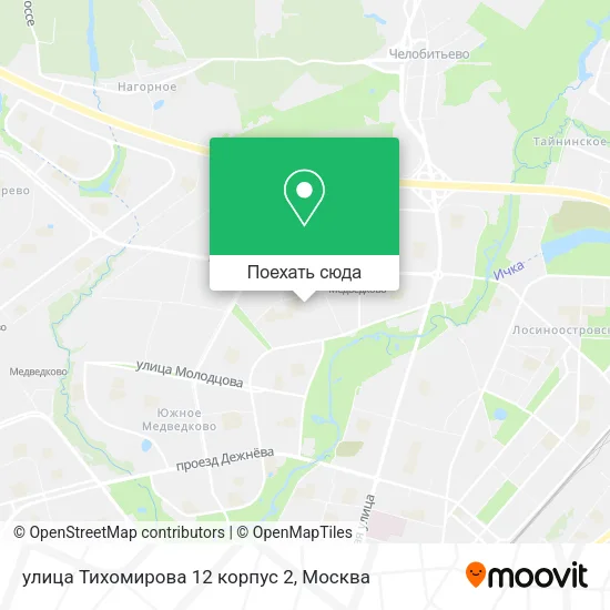 Карта улица Тихомирова 12 корпус 2