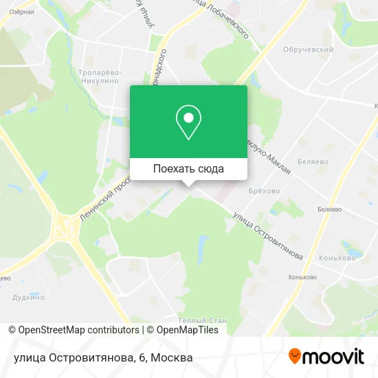 Карта улица Островитянова, 6