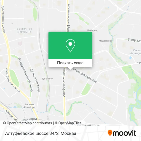 Карта Алтуфьевское шоссе 34/2