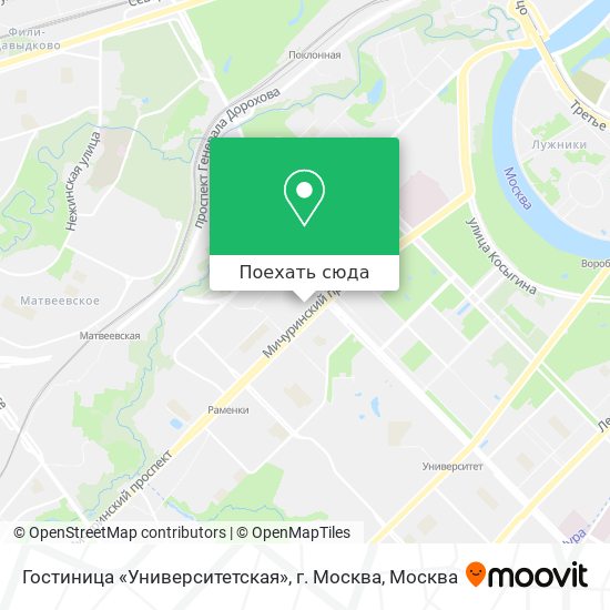 Карта Гостиница «Университетская», г. Москва