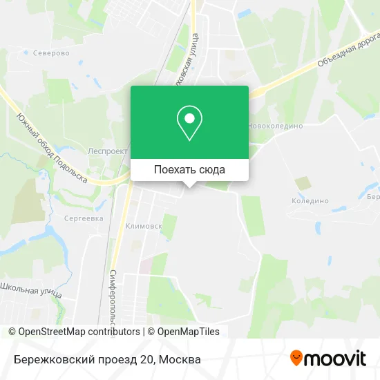 Карта Бережковский проезд 20