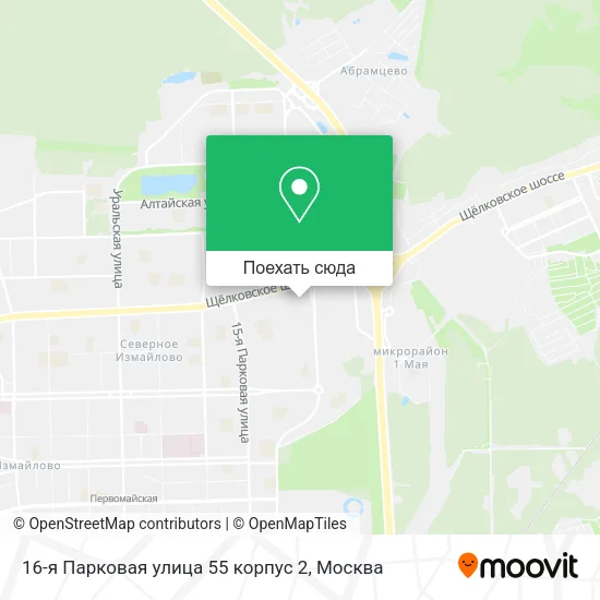 Карта 16-я Парковая улица 55 корпус 2