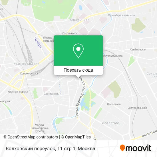 Карта Волховский переулок, 11 стр 1