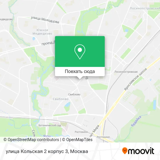 Карта улица Кольская 2 корпус 3