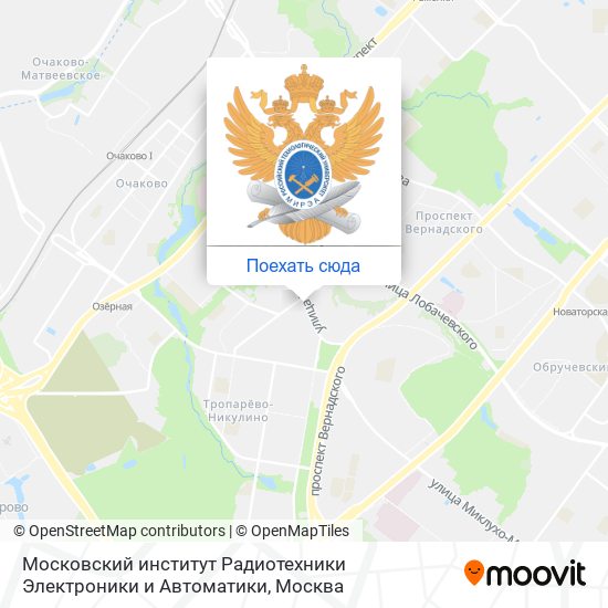 Карта Московский институт Радиотехники Электроники и Автоматики