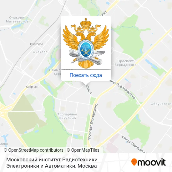 Карта Московский институт Радиотехники Электроники и Автоматики