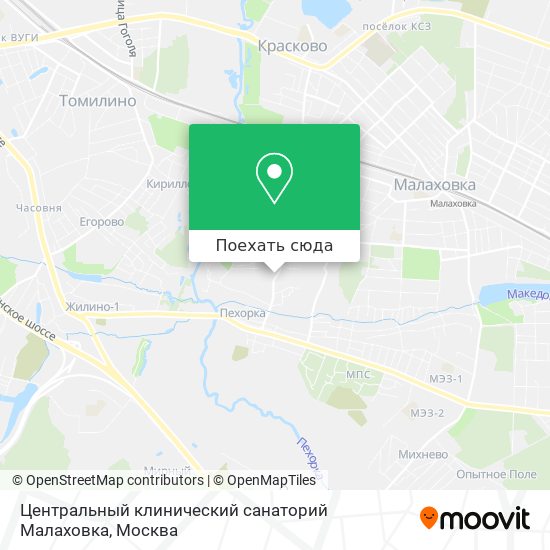 Карта Центральный клинический санаторий Малаховка