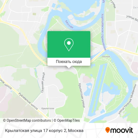 Карта Крылатская улица 17 корпус 2