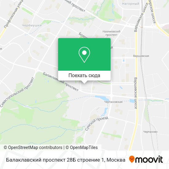 Карта Балаклавский проспект 28Б строение 1