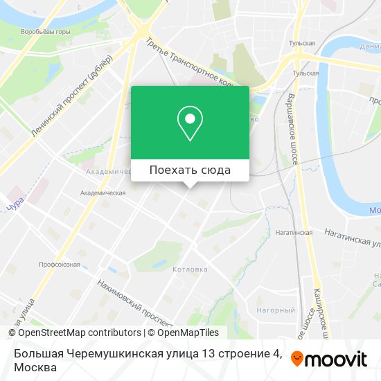 Карта Большая Черемушкинская улица 13 строение 4