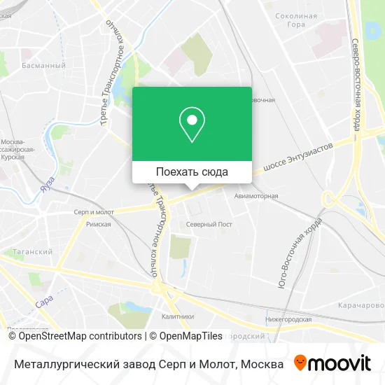 Карта Металлургический завод Серп и Молот