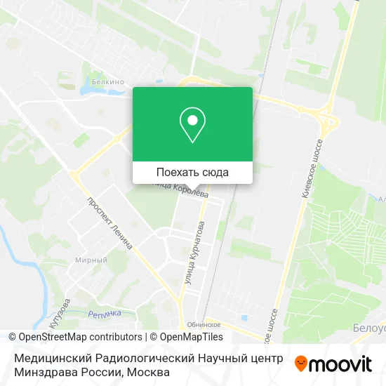 Карта Медицинский Радиологический Научный центр Минздрава России