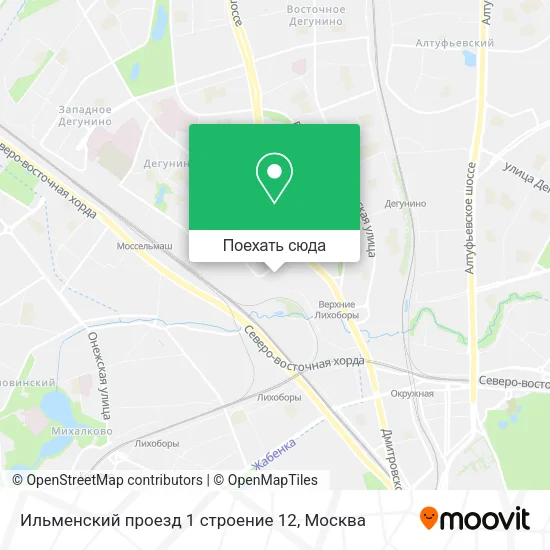 Карта Ильменский проезд 1 строение 12