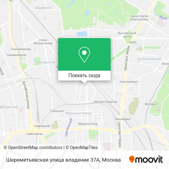Карта Шереметьевская улица владение 37А