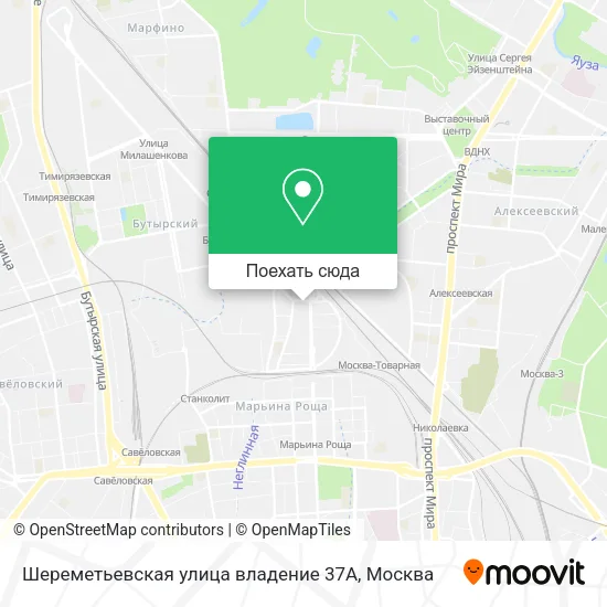 Карта Шереметьевская улица владение 37А