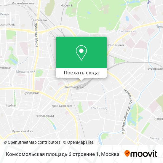Карта Комсомольская площадь 6 строение 1