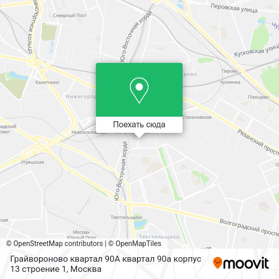 Карта Грайвороново квартал 90А квартал 90а корпус 13 строение 1