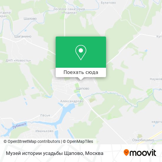 Карта Музей истории усадьбы Щапово