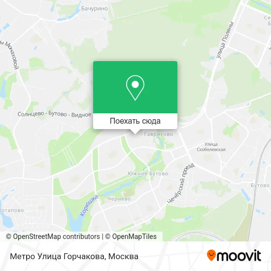 Карта Метро Улица Горчакова