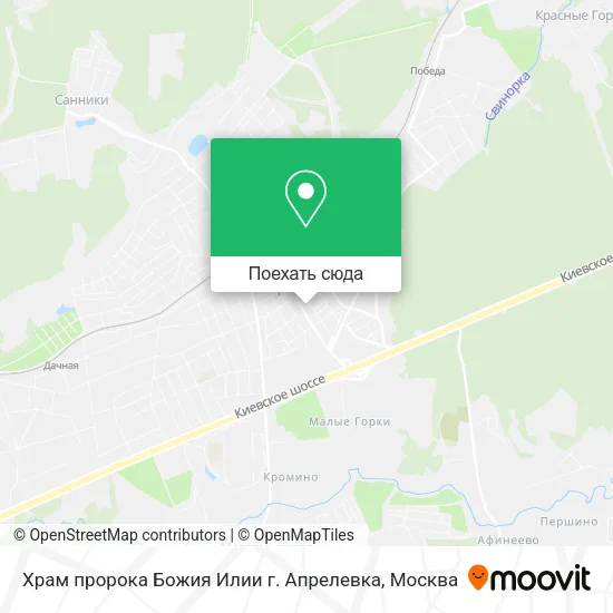 Карта Храм пророка Божия Илии  г. Апрелевка