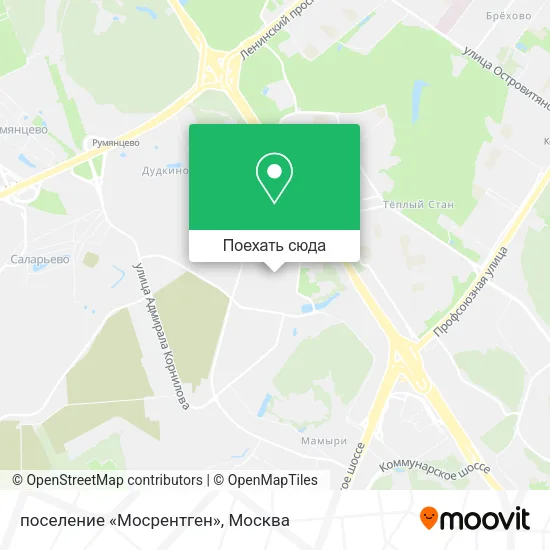 Карта поселение «Мосрентген»