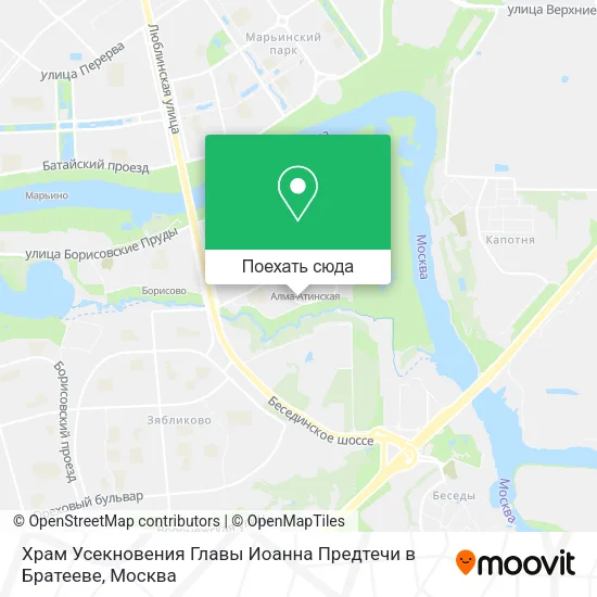 Карта Храм Усекновения Главы Иоанна Предтечи в Братееве