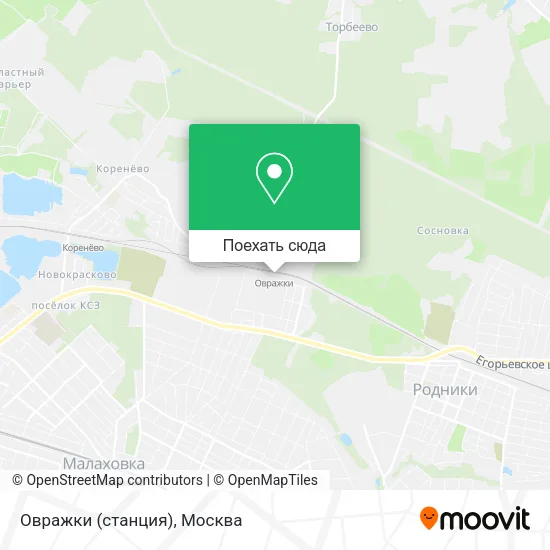 Карта Овражки (станция)
