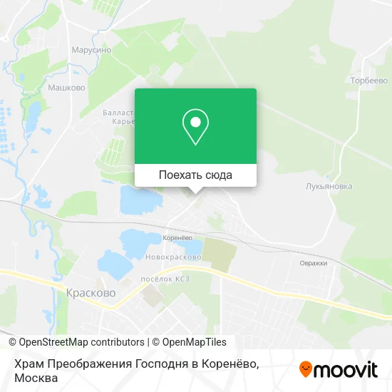 Карта Храм Преображения Господня в Коренёво