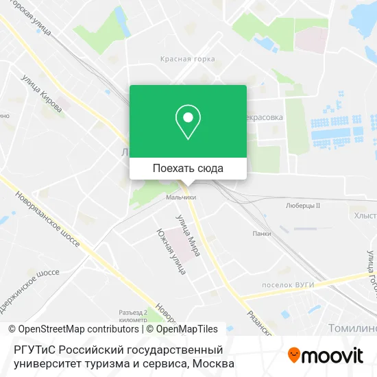 Карта РГУТиС  Российский государственный университет туризма и сервиса