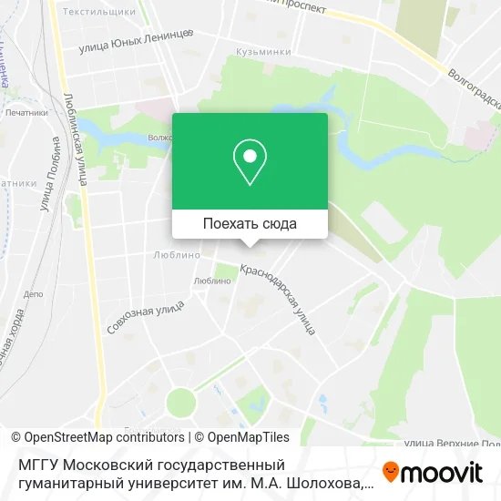 Карта МГГУ  Московский государственный гуманитарный университет им. М.А. Шолохова
