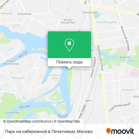 Карта Парк на набережной в Печатниках