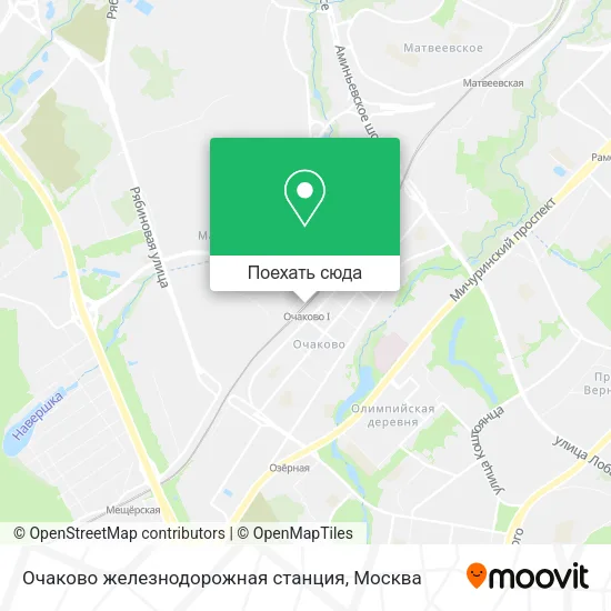 Карта Очаково  железнодорожная станция