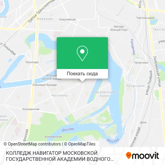 Карта КОЛЛЕДЖ НАВИГАТОР МОСКОВСКОЙ ГОСУДАРСТВЕННОЙ АКАДЕМИИ ВОДНОГО ТРАНСПОРТА
