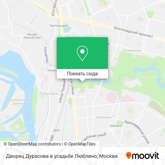 Карта Дворец Дурасова в усадьбе Люблино
