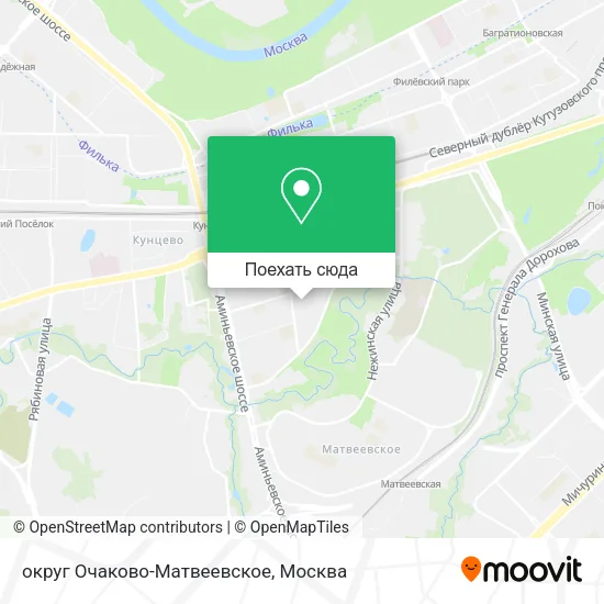 Карта округ Очаково-Матвеевское