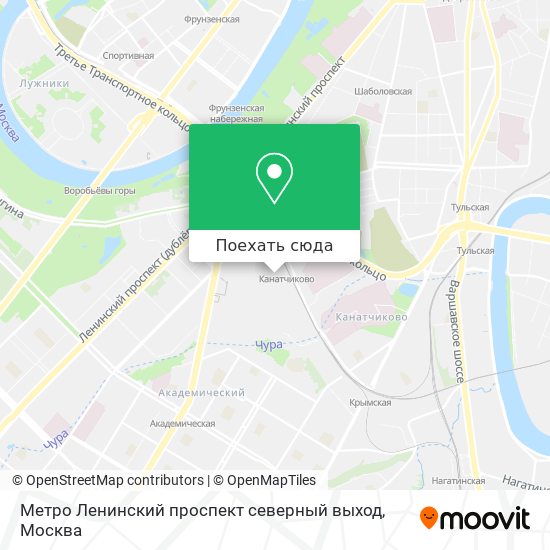 Карта Метро Ленинский проспект  северный выход