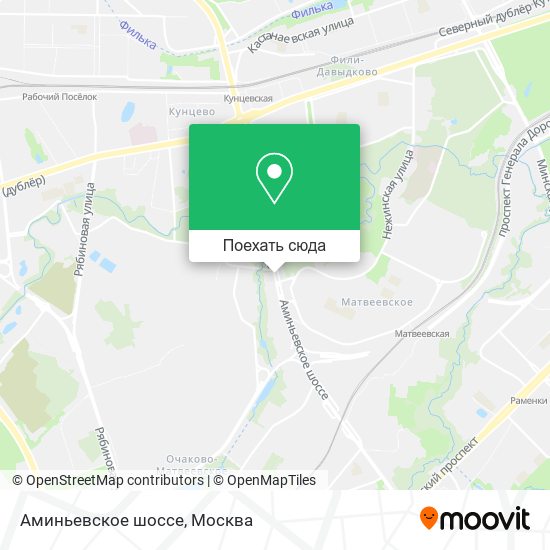 Карта Аминьевское шоссе