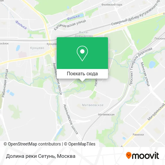 Карта Долина реки Сетунь