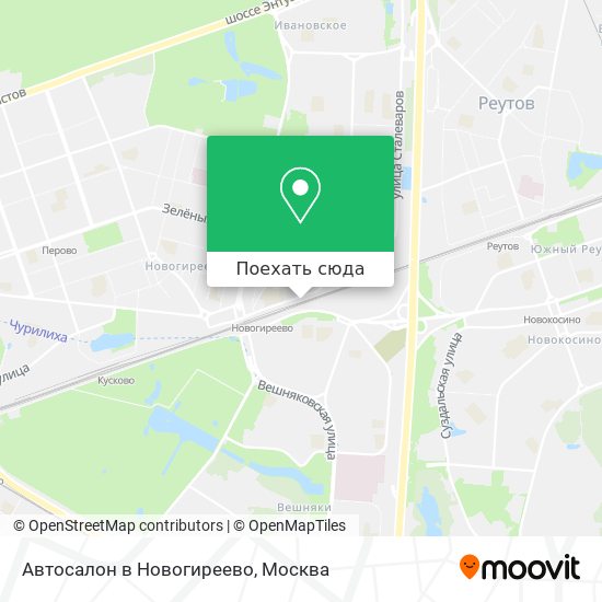 Карта Автосалон в Новогиреево