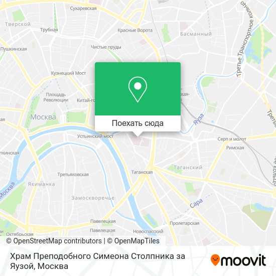 Карта Храм Преподобного Симеона Столпника за Яузой