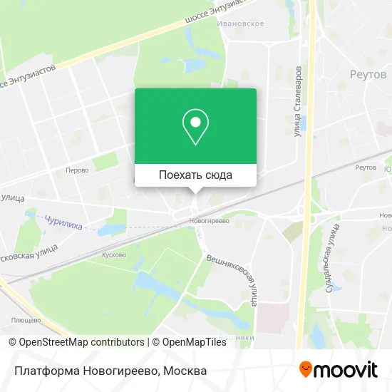 Карта Платформа Новогиреево