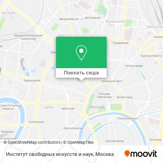 Карта Институт свободных искусств и наук