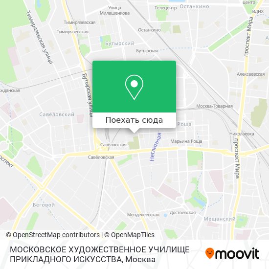 Карта МОСКОВСКОЕ ХУДОЖЕСТВЕННОЕ УЧИЛИЩЕ ПРИКЛАДНОГО ИСКУССТВА