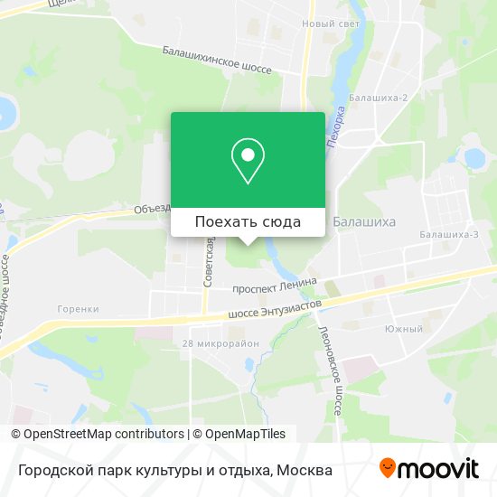 Карта Городской парк культуры и отдыха
