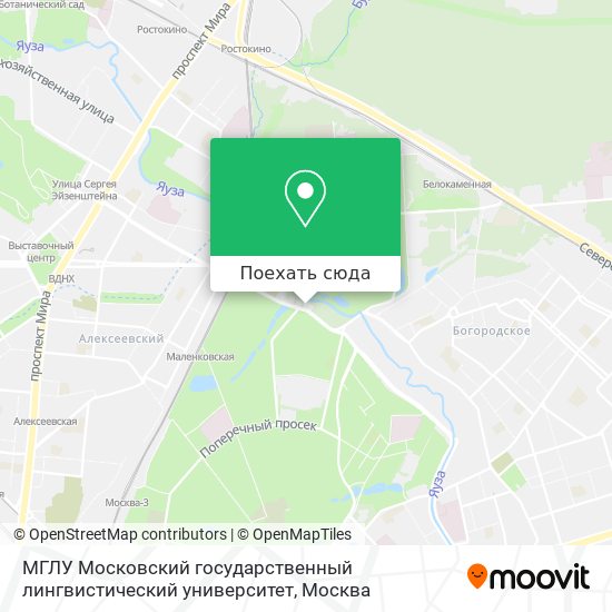 Как доехать до МГЛУ Московский государственный лингвистический университет  в Сокольниках на метро, автобусе, поезде, трамвае или маршрутке?
