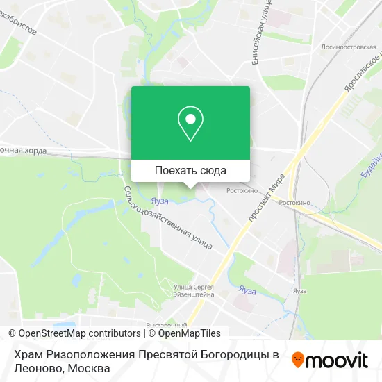 Карта Храм Ризоположения Пресвятой Богородицы в Леоново