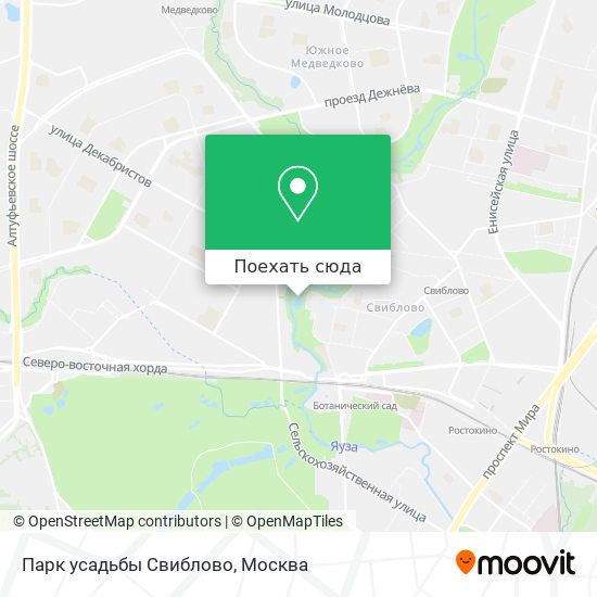 Карта Парк усадьбы Свиблово