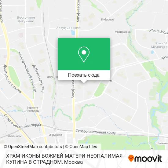 Карта ХРАМ ИКОНЫ БОЖИЕЙ МАТЕРИ НЕОПАЛИМАЯ КУПИНА В ОТРАДНОМ
