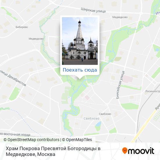 Карта Храм Покрова Пресвятой Богородицы в Медведкове