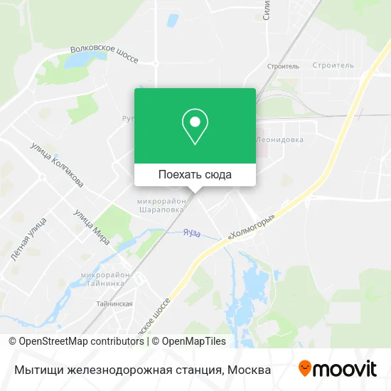Карта Мытищи  железнодорожная станция